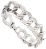 Silver Plated Metal Chain Bracelet Chunky Double Link