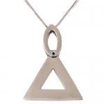 Triangle Pendant Necklace Stainless Steel Unisex Polished Finish 16 by Bucasi