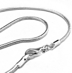 20 2mm Silver Plated Snake Chain Necklace - Italian Style Shimmering High Polish