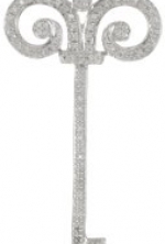Sterling Silver Diamond Key Pendant Necklace (1/4 cttw, I-J Color, I3 Clarity), 18