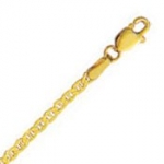 10k Yellow Gold 10 2.2mm Mariner Link Anklet - Lobster-claw - JewelryWeb