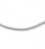 20 1mm Silver Plated Box Chain Necklace - Italian Style Shimmering High Polish