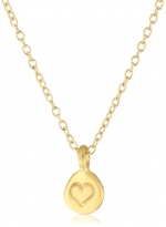 Satya Jewelry Tender Heart 24K Yellow Gold Pendant Necklace