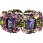 Heirloom Finds Chic Bling Bracelet of Amethyst Purple Gems and Bright Crystal Accents