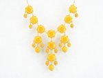 Fun Daisy Mini Bubble BIB Statement Colorful Necklace - Dark Yellow
