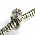 Sterling Silver Ring Cz Crystal Bead For Pandora Troll European Charm Bracelets