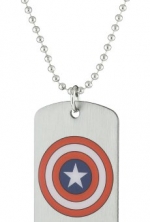 Marvel Comics Capt America Shield Men's Dog Tag Pendant Necklace