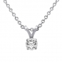 Sterling Silver Round Solitaire Diamond Pendant (1/5 cttw, G-H/SI1-I2)