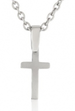 Men's Grey Titanium Polished Cross Pendant Necklace , 18