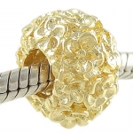 Tiny Flowers 18K Gold on 925 Sterling Silver Bead fits European Charm Bracelet