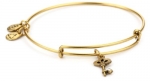 Alex and Ani Bangle Bar Skeleton Key Gold-Color Charm Bracelet