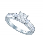 Ladies 18K White Gold .96ct White Diamond Round Cut Wedding Engagement Bridal Ring (See description for sizing details)
