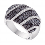 14KT White Gold Fashion Band Ring - 1.75ct Diamond - Size 7