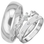 His & Hers 3 Pieces, STAINLESS STEEL Engagement Wedding Ring Set, AVAILABLE SIZES men's 7,8,9,10,11,12; women's set: 5,6,7,8,9. CONTACT US BY EMAIL THROUGH AMAZON WITH SIZES AFTER PURCHASE!