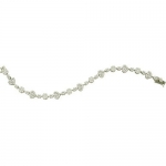 4.75 Carat (ctw) 14k White Gold Round White Diamond Ladies Flower Bracelet