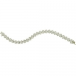 6.75 Carat (ctw) 14k White Gold Brilliant Round White Diamond Ladies Flower Bracelet