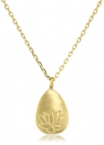 Satya Jewelry Gold Lotus Pendant Necklace
