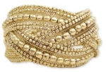 ZAD THICK Braided Gold Beaded Cuff Bracelet