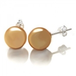 Sterling Silver 8mm Yellow Mother Pearl Stud Earrings Comes with a Gift Box and Special Pouch.