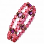 Genuine 1928 Boutique (TM) Bracelet. Rose-tone Pink Crystal Stretch Bracelet. 100% Satisfaction Guaranteed.