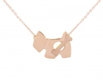 Little Dog & Bone Shaped Gold Plated Titanium Steel Pendant Necklace (Model: X010207)
