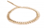 Modern Style Rivet Choker Necklace with Cz Diamond (Model: X010214) (Golden)