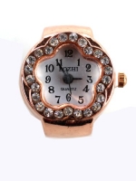 Light Bronze Color Stretchable Watch Ring With Star Shaped Face