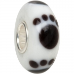 Cat Paw Print Animal Murano Glass Bead Solid Sterling Core fits European Charm Bracelet
