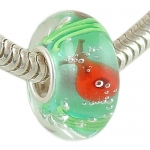 Under the Sea Murano Style Glass Bead on Sterling Silver Solid Core fits European Charm Bracelet