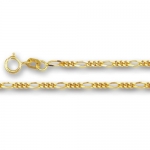 10K Yellow Gold Royal Figaro Chain Bracelet - Width 1.9mm - Length 7 Inch