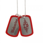 Wolverine Red Silhouette Double Dog Tag Necklace