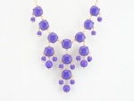 Fun Daisy Mini Bubble BIB Statement Colorful Necklace - Purple