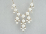 Fun Daisy Mini Bubble BIB Statement Colorful Necklace - Pure White