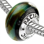 925 Sterling Silver Murano Style Glass Bead - Camouflage (Pandora and Chamilia Compatible)