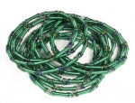 Piano Wire Eternity Bracelets - Set of 12 Strands - Emerald Green