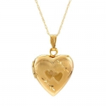 Heart Necklace 14K Yellow Gold Length 18in