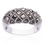 Sterling Silver Marcasite Ring, Size 7