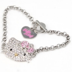 Cute Crystal Kitty Face Bling Bracelet Sparkle Diamante Jewelry