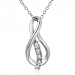 Journey Diamond Infinity Pendant-Necklace in Sterling Silver on an 18 Chain .04cttw