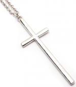 Blue Chip Unlimited - Elegant Silver Plated Cross Pendant 18 Inch Necklace Fashion Jewelry