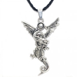 Blue Chip Unlimited - Unique Dragon Pendant in Stainless Steel with 20 Nylon Chain Necklace Fashion Necklace