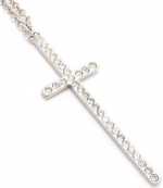 Blue Chip Unlimited - Elegant Silver Plated Cross Pendant with Clear Crystals & 18 Inch Necklace Fashion Jewelry
