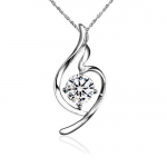 Blue Chip Unlimited - Elegant Hearts & Arrows Cut Clear Crystal Pendant with Sterling Silver 18 Chain Fashion Necklace Fashion Jewelry Pendant Necklace
