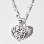 Blue Chip Unlimited - Elegant Sterling Silver Filigree Heart Pendant with 18 Cable Chain Necklace Fashion Necklace
