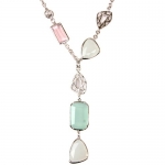 Sterling Silver Unique Colored Stone Necklace by Bucasi