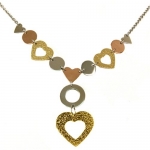 Stainless Steel 316 Tri-Color Necklace Gold Plated Rose Gold Silver Tone Polish Finish by Bucasi