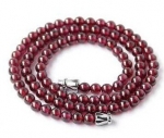 Red Garnet Bead Neckalce With Sterling Silver Clasp 16-GN3371