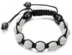 Swarovski Elements Crystal Bead Shamballa Bracelet with 9 10mm Iced out Disco ball and 4 highly polished Hematite beads-SH3460