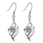 Rhodium Plated 925 Sterling Silver Cubic Zirconia Earrings-se3159
