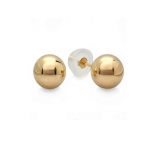 Small 3mm 10k Yellow Gold Ball for Baby and Children Stud Earrings with Silicone covered Gold Pushbacks